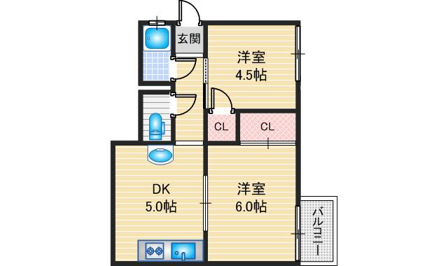 谷川ハイツの間取り