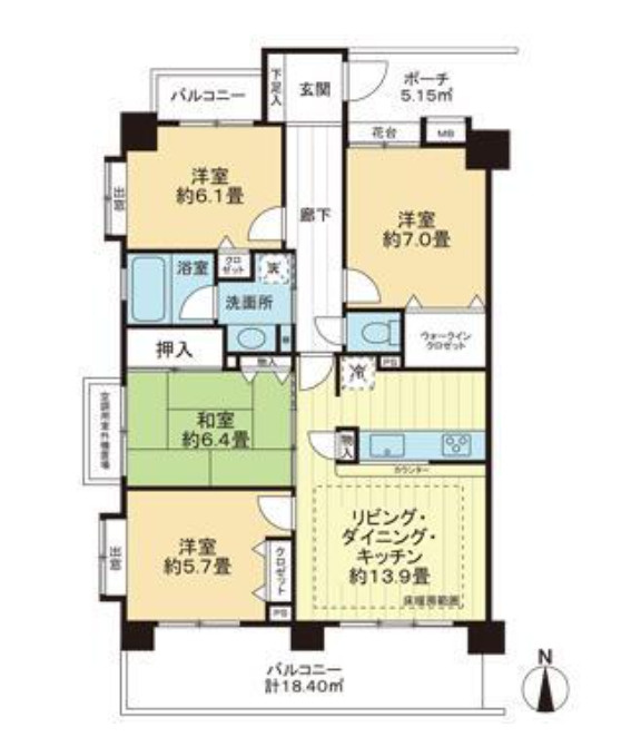 レクセルアベニュー府中朝日町の間取り