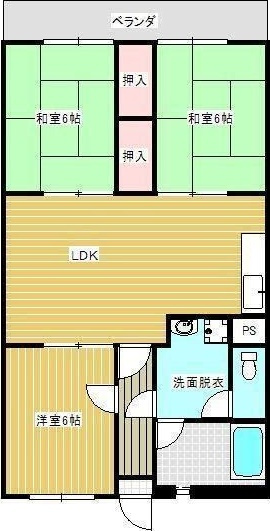 光風ハイツの間取り|使い勝手の良い間取りです♪