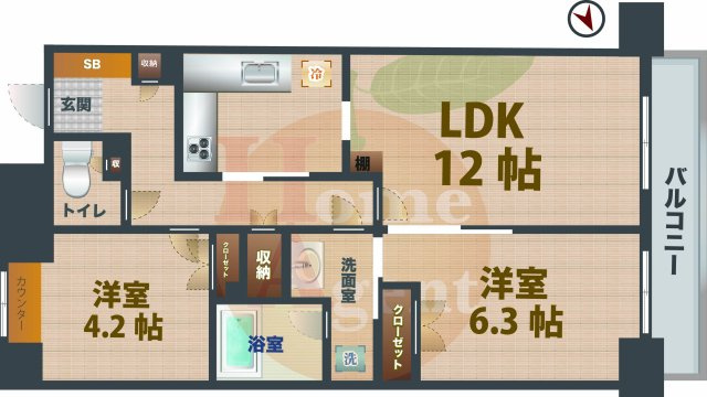 【間取り】 | 高田馬場パーク・ホームズ | 2LDKのお部屋です。