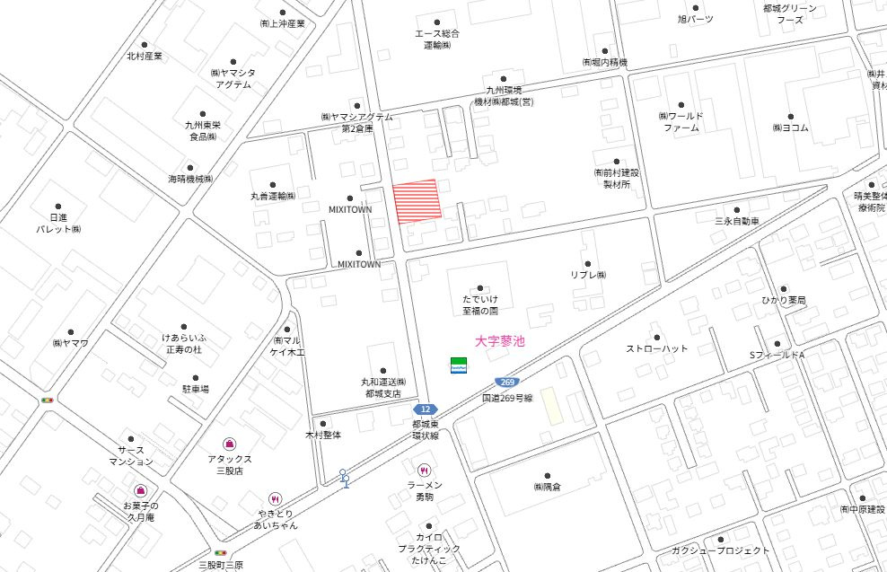 北諸県郡三股町大字蓼池の売地の土地図