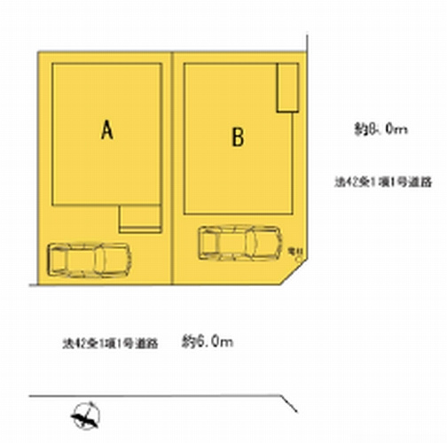 【仲介手数料０円】相模原市中央区光が丘2丁目　新築一戸建て　全2棟の区画図|相模原市中央区光が丘2丁目　新築一戸建て　全2棟