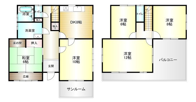 北葛城郡広陵町馬見北5丁目の間取り|5DK　土地面積：232.8ｍ2　建物面積：119.93ｍ2　車庫あり
