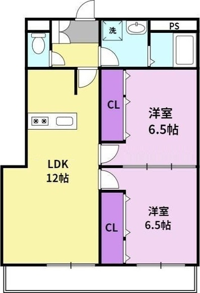サンシャインコーポの間取り|使い勝手の良い間取りです♪