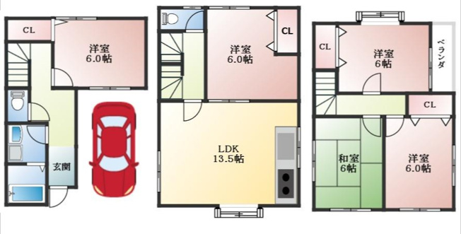 【間取り】 | 中野町3丁目戸建