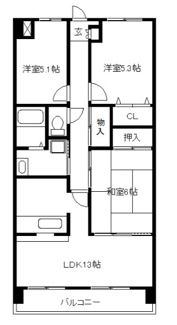 【間取り】 | メルベーユ | 間取りは反転タイプです