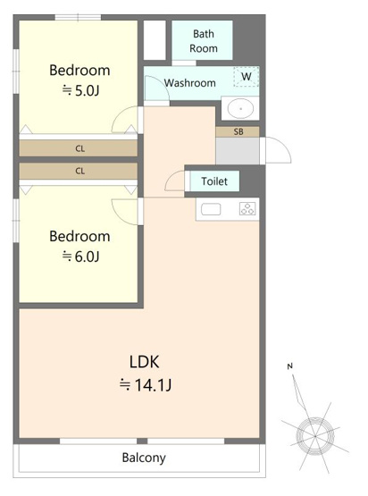 【間取り】 | 南2条マンション | リノベーション×南向き