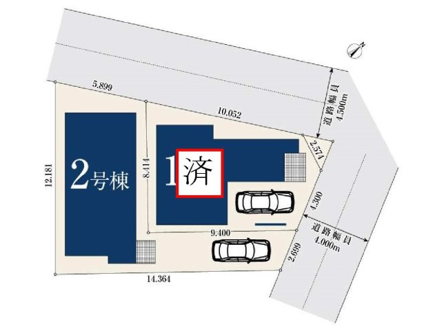 【横浜市旭区万騎が原117-16全2棟新築戸建て】★仲介手数料無料★（万騎が原小学校・万騎が原中学校）の区画図