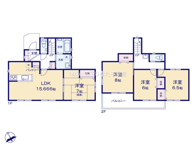 『八王子市新築戸建て』八王子市戸吹町1971【仲介手数料無料】の間取り|～仲介手数料無料☆八王子ひなた不動産～八王子戸吹町　新築戸建て