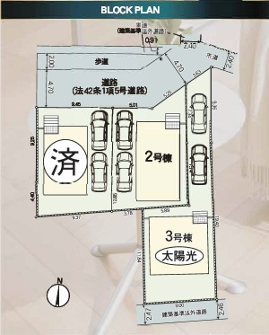 門真市江端町　3号棟の区画図