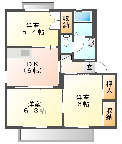 シャーメゾン大福　Ａの間取り