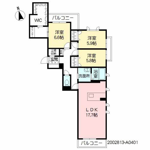 ベレオ合川の間取り