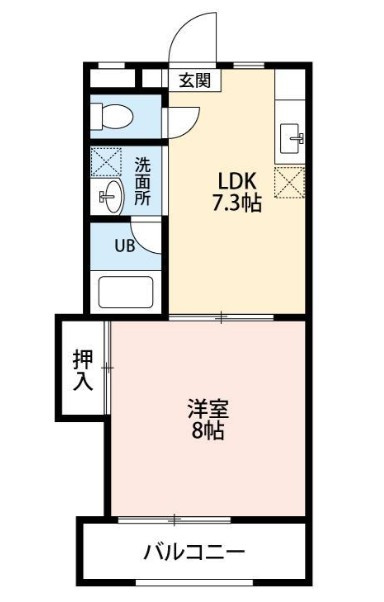 第8島田マンションの間取り|間取りです。