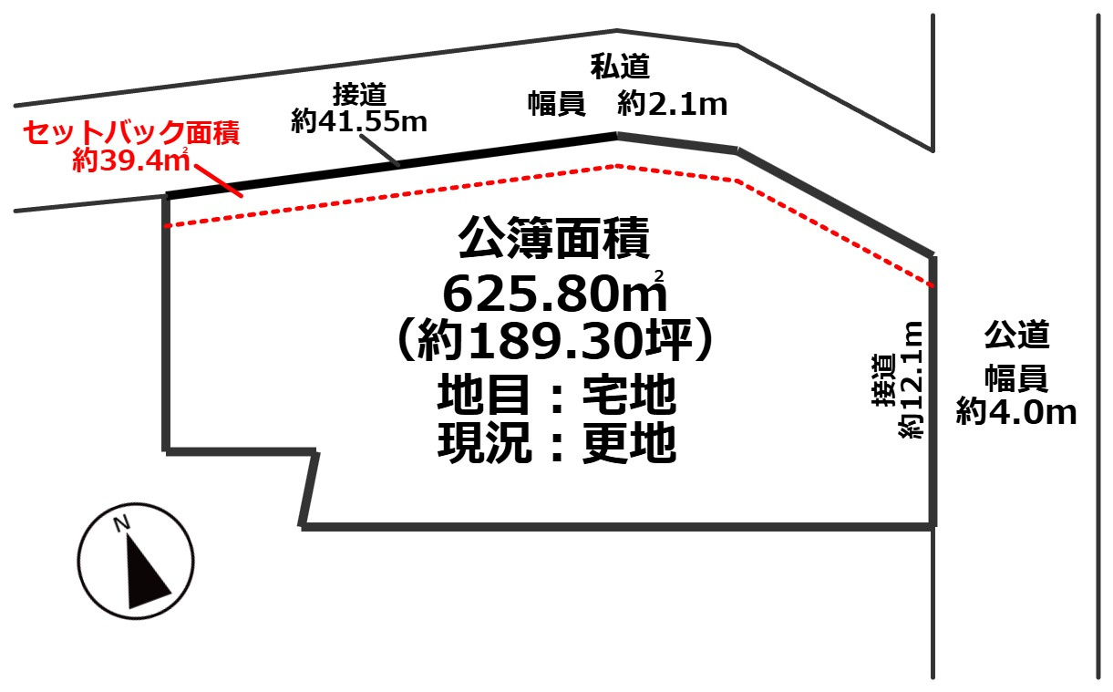 高島市安曇川町田中189坪売地の土地図