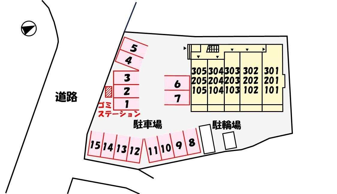 水口町秋葉アパート（０２８６４７４０１）の駐車場