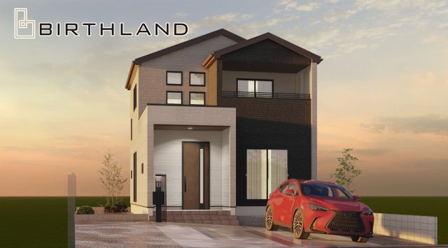 新築戸建・新築建売　郡山市片平町新蟻塚　小山田小・第六中の外観パース
