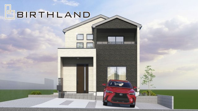 新築戸建・新築建売　郡山市片平町新蟻塚　小山田小・第六中の外観パース