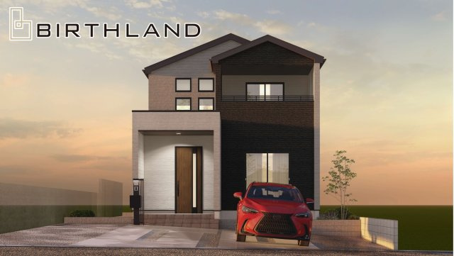 新築戸建・新築建売　郡山市片平町新蟻塚　小山田小・第六中の外観パース