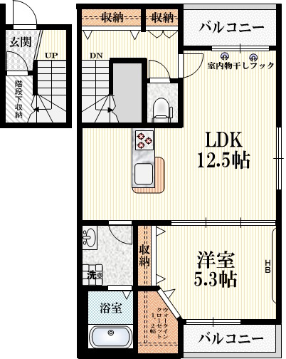 メゾン　フォレの間取り|★最上階・角部屋・3面採光の明るく風通りの良いお部屋です★