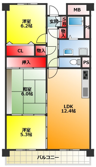 【間取り】 | カーム淀川