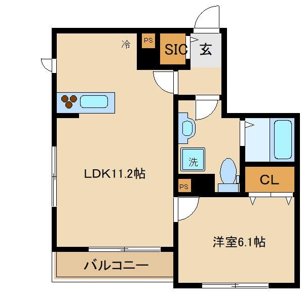 Ｓ．ＦＬＡＴ　Ⅴの間取り|間取りです。