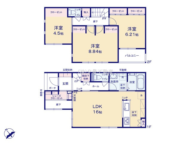 《仲介手数料無料》緑区大字三室2083-4新築一戸建てコンフォートヒルズ13期の間取り
