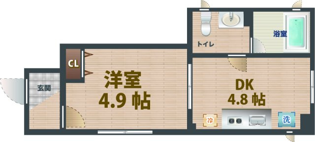 【間取り】 | YAYOISOU | 1DKのお部屋です。
