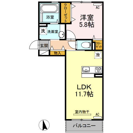 ルガルボニート西熊本の間取り