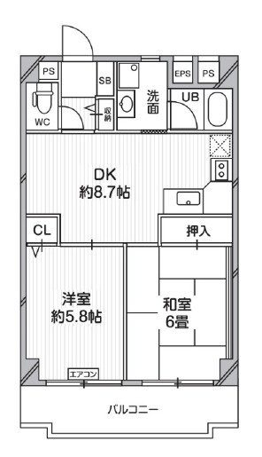 小平市喜平町１丁目の賃貸マンションの間取り