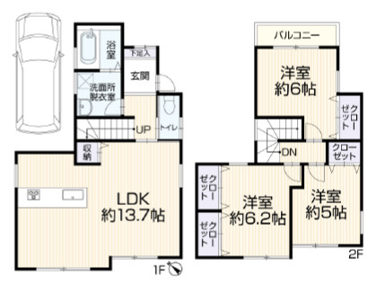 神戸市垂水区本多聞2丁目　戸建ての間取り