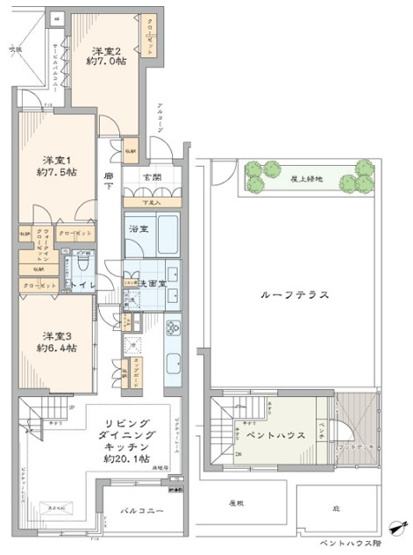 【間取り】 | 目白御留山デュープレックス