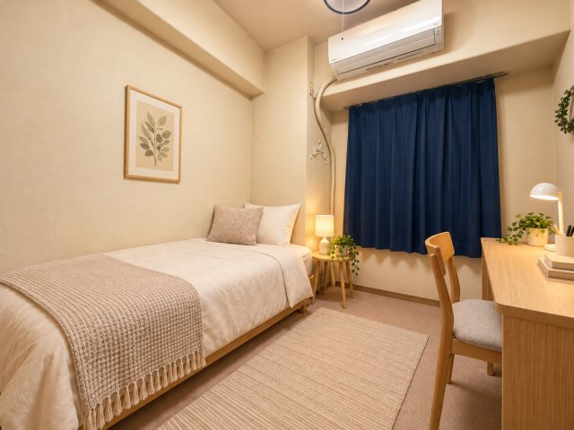 ディオ・フェルティ住吉・公園通の洋室|寝室としてはもちろん、書斎スペースを兼ねた使い方もご検討いただけます。※本画像はCGで作成しており、実際に現地に家具は置かれておりません。
また価格に家具は含まれておりません。