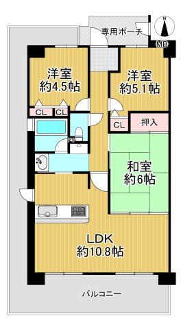 ディオ・フェルティ住吉・公園通の間取り