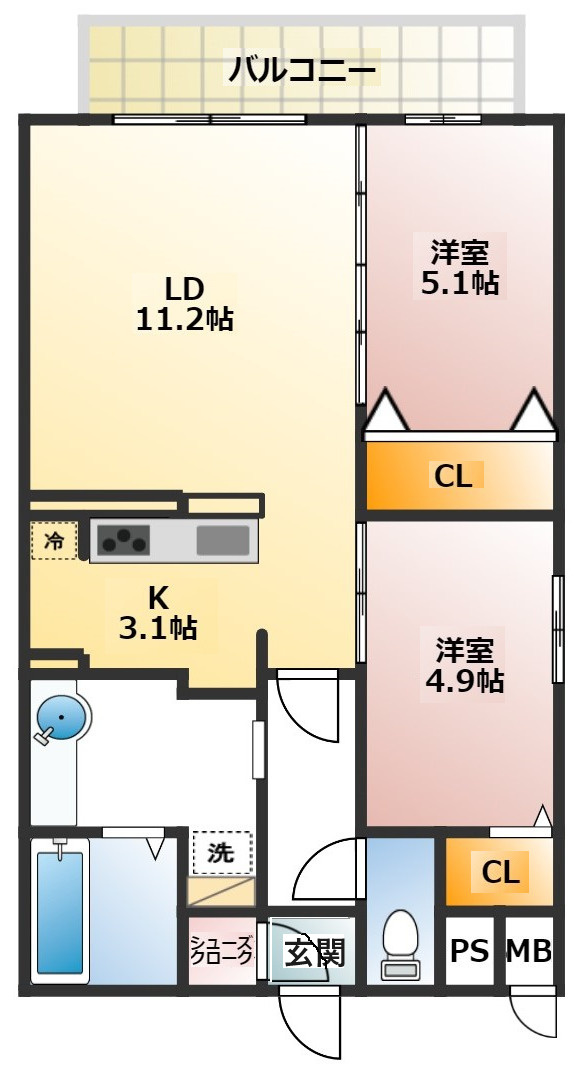 レジデンス喜志の間取り|イメージになります。
