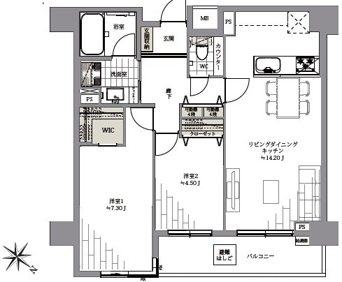 【間取り】 | ジェイパーク目黒Ⅳ