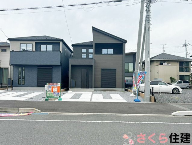 宇都宮市平松2期2棟　2号棟の外観|南道路で日当たり良好です