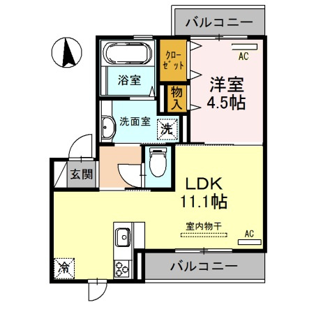 西熊本駅前ガーデンⅡの間取り