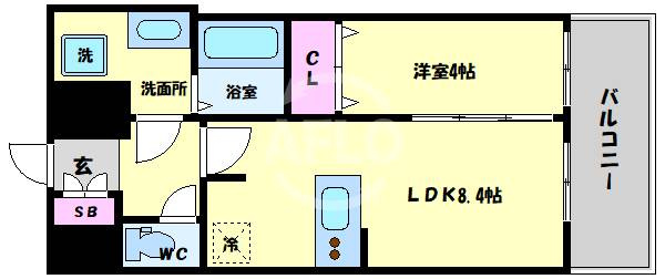 プレサンス南堀江ザ・センスの間取り|プレサンス南堀江ザ・センス　間取り