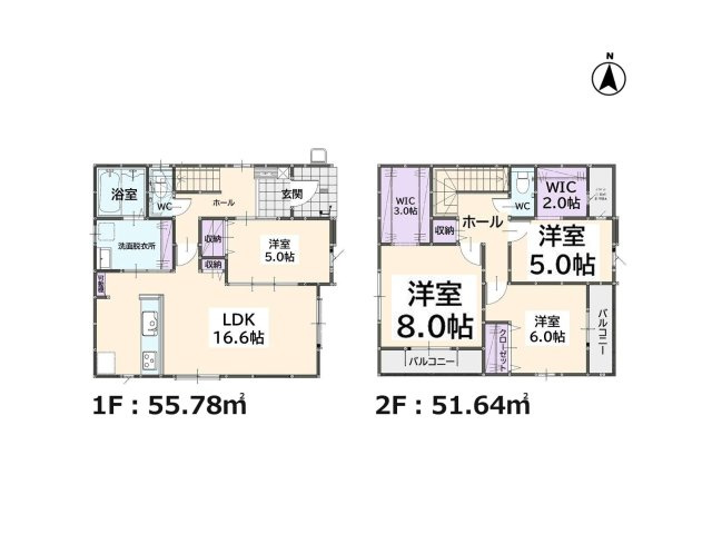 鳥栖市古賀町第5-2棟（2号棟）の間取り