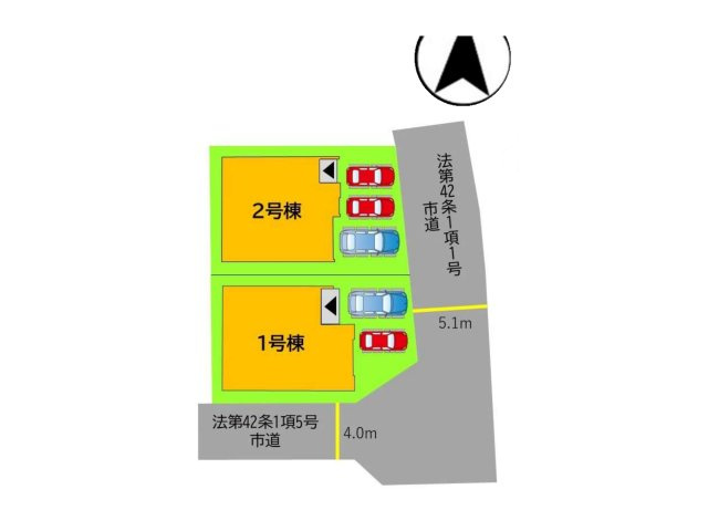 鳥栖市古賀町第5-2棟（2号棟）の区画図|配置図（2号棟）