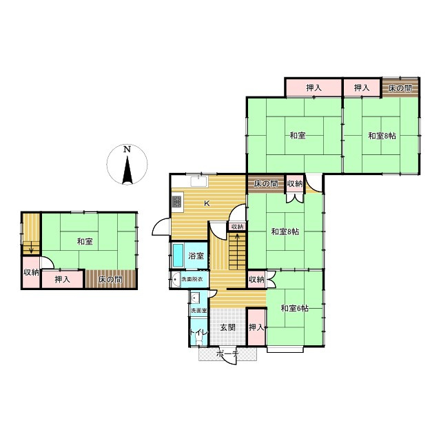 【中古戸建】茨城町長岡の間取り