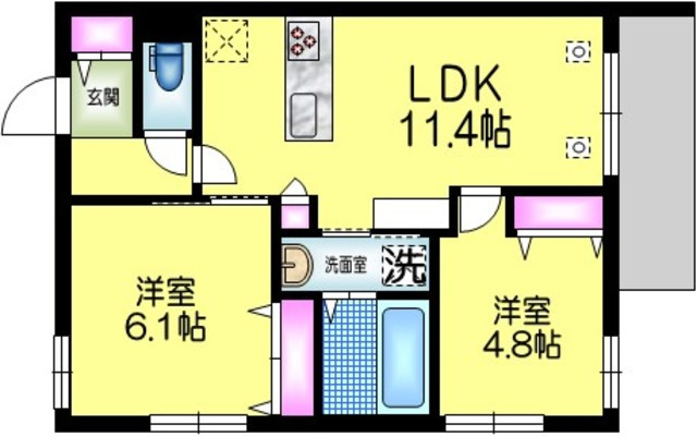 ヘーベルメゾン曳舟の間取り|★角部屋３面窓★