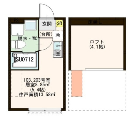 江戸川区北小岩２丁目のアパートの間取り