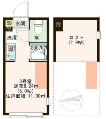 江戸川区西小岩１丁目のアパートの間取り