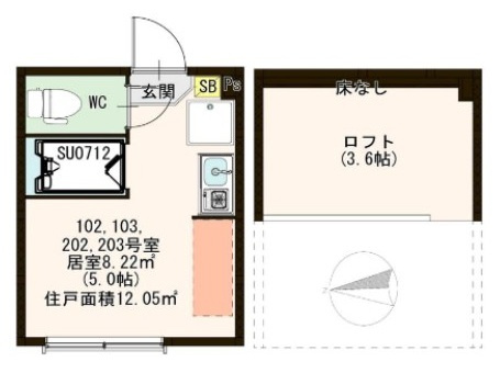 江戸川区平井４丁目のアパートの間取り