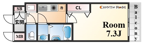 プレサンス三宮フラワーロードの間取り