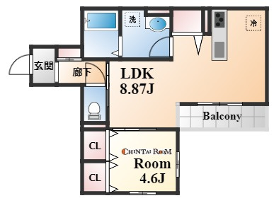 神戸市灘区篠原中町５丁目のアパートの間取り