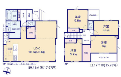 糟屋郡篠栗町和田４丁目の新築一戸建の間取り