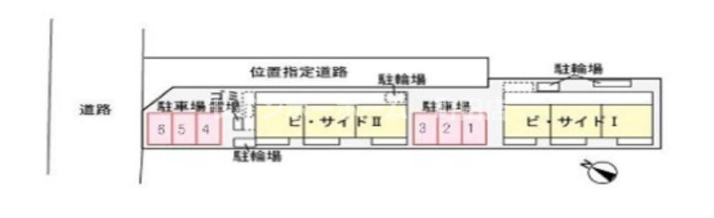 ビ・サイド1※初期費用分割あと払いサービス利用可能物件の区画図