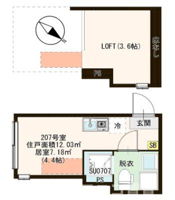 江戸川区松島４丁目のアパートの間取り|す。
